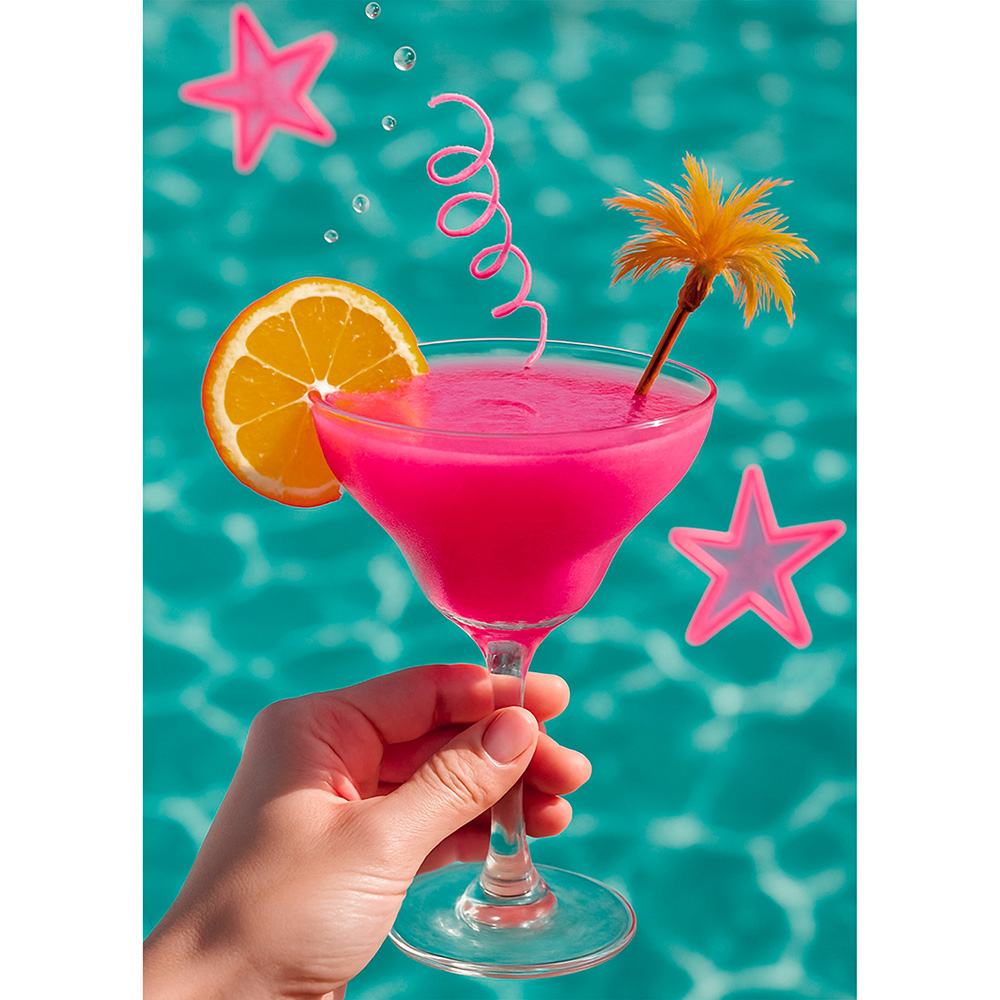 Image Carte de souhaits - Martini rose